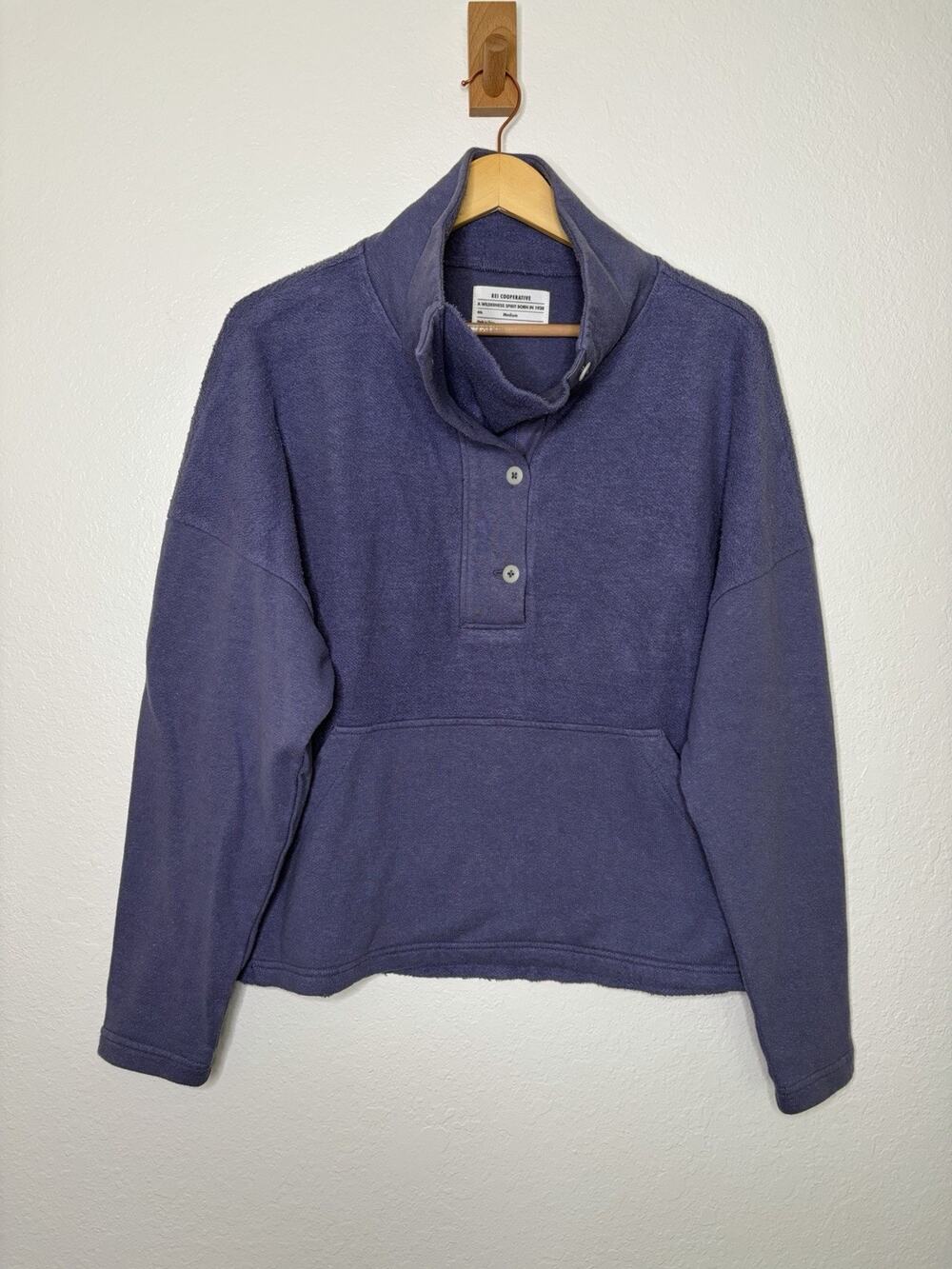 REI Co-op Wallace Lake Hemp Cotton Funnel Neck Pullover Size Medium Gorpcore